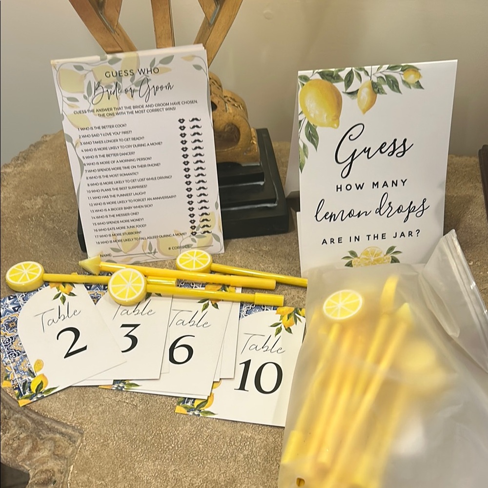 Lemon-Themed bridal shower decor